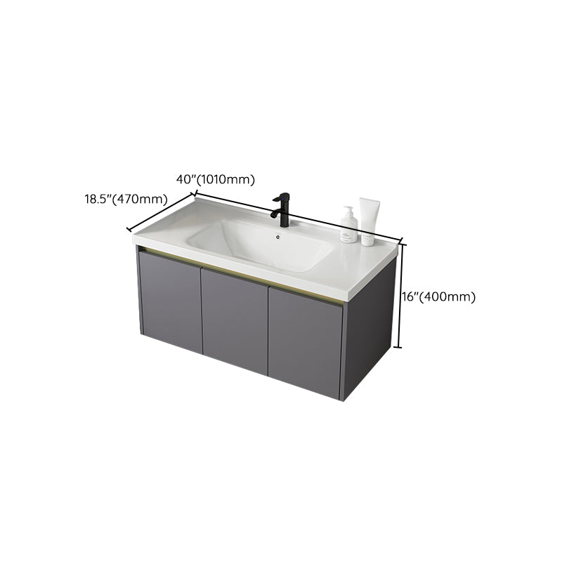 Metal Bathroom Sink Vanity Wall Mounted Bathroom Sink Vanity with Faucet Clearhalo 'Bathroom Remodel & Bathroom Fixtures' 'Bathroom Vanities' 'bathroom_vanities' 'Home Improvement' 'home_improvement' 'home_improvement_bathroom_vanities' 7846795