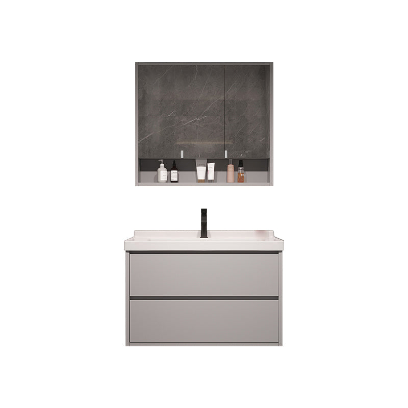 Wall Mount Vanity White Wood Frame Soft Close Drawers Single Sink Vanity with Mirror Vanity & Faucet & Mirror Cabinet https: res.litfad.com site img item 2023 03 23 7846874 1200x1200.jpg Clearhalo 'Bathroom Remodel & Bathroom Fixtures' 'Bathroom Vanities' 'bathroom_vanities' 'Home Improvement' 'home_improvement' 'home_improvement_bathroom_vanities' 7846874