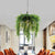 Donut Metal Pendant Lighting Loft Style 1-Bulb Balcony Hanging Ceiling Light in Black/White with Artificial Vine Deco Black A Clearhalo 'Art Deco Pendants' 'Black' 'Cast Iron' 'Ceiling Lights' 'Ceramic' 'Crystal' 'Industrial Pendants' 'Industrial' 'Metal' 'Middle Century Pendants' 'Pendant Lights' 'Pendants' 'Rustic Pendants' 'Tiffany' Lighting' 784708
