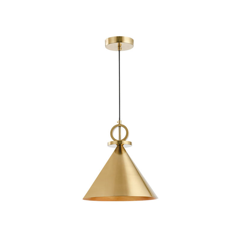 Metal Brass Finish Suspension Light Conical 1-Light Minimal Ceiling Pendant Lamp Clearhalo 'Ceiling Lights' 'Pendant Lights' 'Pendants' Lighting' 784753
