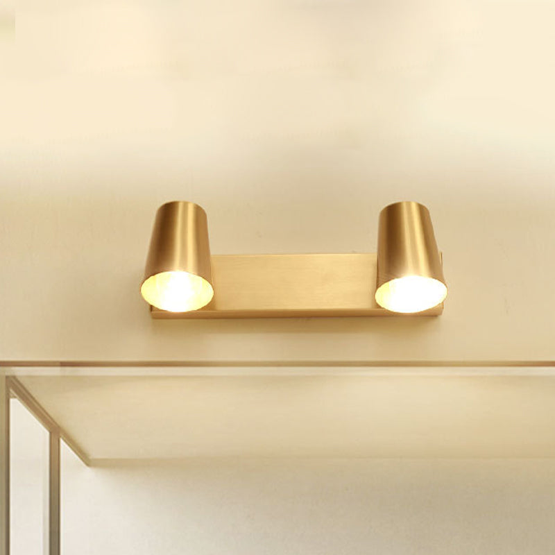 1/2/3-Head Metal Vanity Lighting Antiqued Brass Finish Cup Shape Bathroom Wall Sconce Lamp Clearhalo 'Vanity Lights' 'Wall Lights' Lighting' 784774