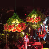 15"/18" W Green Diamond Cage Pendant Light Vintage Metal 1 Light Dining Room Fabric Ceiling Lamp with Artificial Art Plant Clearhalo 'Art Deco Pendants' 'Cast Iron' 'Ceiling Lights' 'Ceramic' 'Crystal' 'Industrial Pendants' 'Industrial' 'Metal' 'Middle Century Pendants' 'Pendant Lights' 'Pendants' 'Tiffany' Lighting' 784902