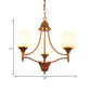 Opal Glass Bronze Chandelier Lighting Tapered 3/5/6 Bulbs Countryside Hanging Pendant for Bedroom Clearhalo 'Ceiling Lights' 'Chandeliers' Lighting' options 784941