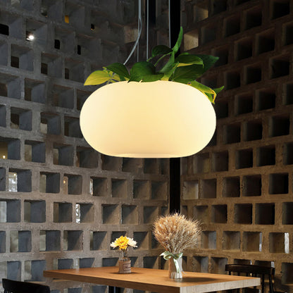 Factory Oval Chandelier Lamp 11"/15"/18" Wide 3 Lights White Glass Ceiling Pendant Light for Living Room White Clearhalo 'Ceiling Lights' 'Chandeliers' 'Glass shade' 'Glass' 'Industrial Chandeliers' 'Industrial' 'Middle Century Chandeliers' 'Tiffany' Lighting' 784952