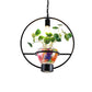 Black Round/Square Frame Hanging Lamp Factory Metallic 1 Head Dining Room Pendant Lighting Fixture with Urn Plant Pot Clearhalo 'Art Deco Pendants' 'Black' 'Cast Iron' 'Ceiling Lights' 'Ceramic' 'Crystal' 'Industrial Pendants' 'Industrial' 'Metal' 'Middle Century Pendants' 'Pendant Lights' 'Pendants' 'Rustic Pendants' 'Tiffany' Lighting' 784991