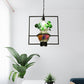 Black Round/Square Frame Hanging Lamp Factory Metallic 1 Head Dining Room Pendant Lighting Fixture with Urn Plant Pot Clearhalo 'Art Deco Pendants' 'Black' 'Cast Iron' 'Ceiling Lights' 'Ceramic' 'Crystal' 'Industrial Pendants' 'Industrial' 'Metal' 'Middle Century Pendants' 'Pendant Lights' 'Pendants' 'Rustic Pendants' 'Tiffany' Lighting' 784995