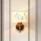 Fabric Drum Wall Mount Lighting Classic 1 Light Bedroom Deer/Leaf Pattern Wall Sconce in Brass with Gooseneck Arm Clearhalo 'Wall Lamps & Sconces' 'Wall Lights' Lighting' 785398
