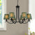 Green Tapered Chandelier Lighting Fixture Rustic Fabric 6 Lights Pendant Light Kit for Dining Room Green Clearhalo 'Ceiling Lights' 'Chandeliers' Lighting' options 785650_a92dfbb3-6562-43f5-abe9-ff4750bcc6b0