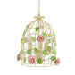 Iron Beige Drop Lamp Rose Vine Wrapped Around Birdcage 3-Light Countryside Chandelier Light Fixture Clearhalo 'Ceiling Lights' 'Chandeliers' Lighting' options 785736