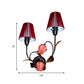 Red Cone Wall Mounted Lamp Korean Flower Pleated Fabric 4-Head Lounge Sconce with Flowerbud Shade Clearhalo 'Wall Lamps & Sconces' 'Wall Lights' Lighting' 785801