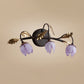 Purple Glass Flowerbud Sconce Lighting American Garden 3 Heads Bedroom Wall Light Fixture Clearhalo 'Vanity Lights' 'Wall Lights' Lighting' 785808