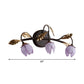 Purple Glass Flowerbud Sconce Lighting American Garden 3 Heads Bedroom Wall Light Fixture Clearhalo 'Vanity Lights' 'Wall Lights' Lighting' 785809