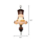 Red Brown 1 Bulb Wall Lighting Countryside White Glass Ruffle Saucer Sconce Light with Inner Kerosene Lamp Shade Clearhalo 'Wall Lamps & Sconces' 'Wall Lights' Lighting' 785837