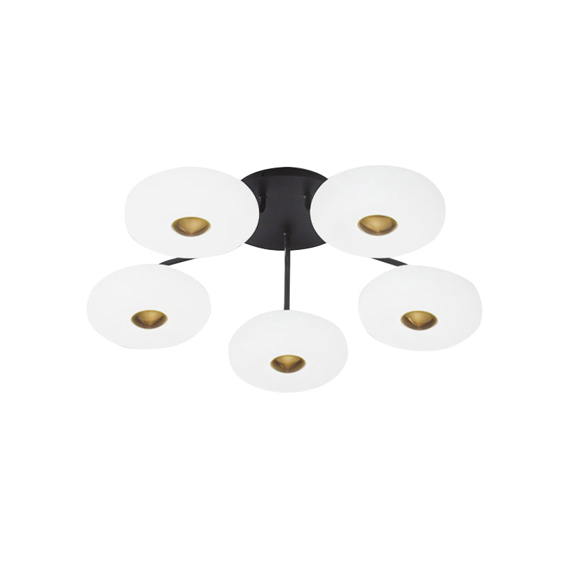 Modern Stylish Donut Semi Mount Lighting Acrylic Sitting Room LED Flush Ceiling Light in Black-White Clearhalo 'Ceiling Lights' 'Close To Ceiling Lights' 'Close to ceiling' 'Semi-flushmount' Lighting' 785931