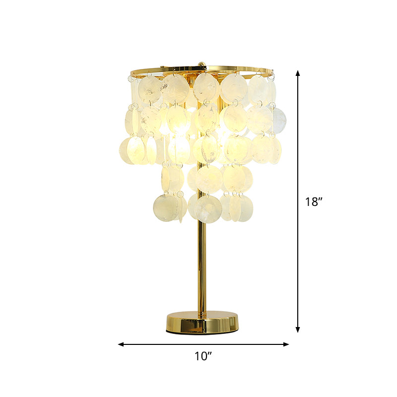 Cascading Shell Table Light Postmodern 1 Head White Nightstand Lamp ...