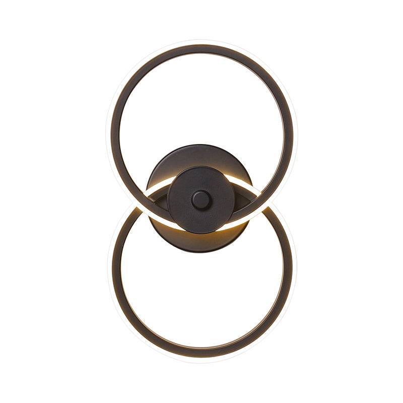 Ring Flush Mount Wall Sconce Minimalist Acrylic Black/White LED Wall Lighting Ideas in Warm/White Light Clearhalo 'Modern wall lights' 'Modern' 'Wall Lamps & Sconces' 'Wall Lights' Lighting' 785942