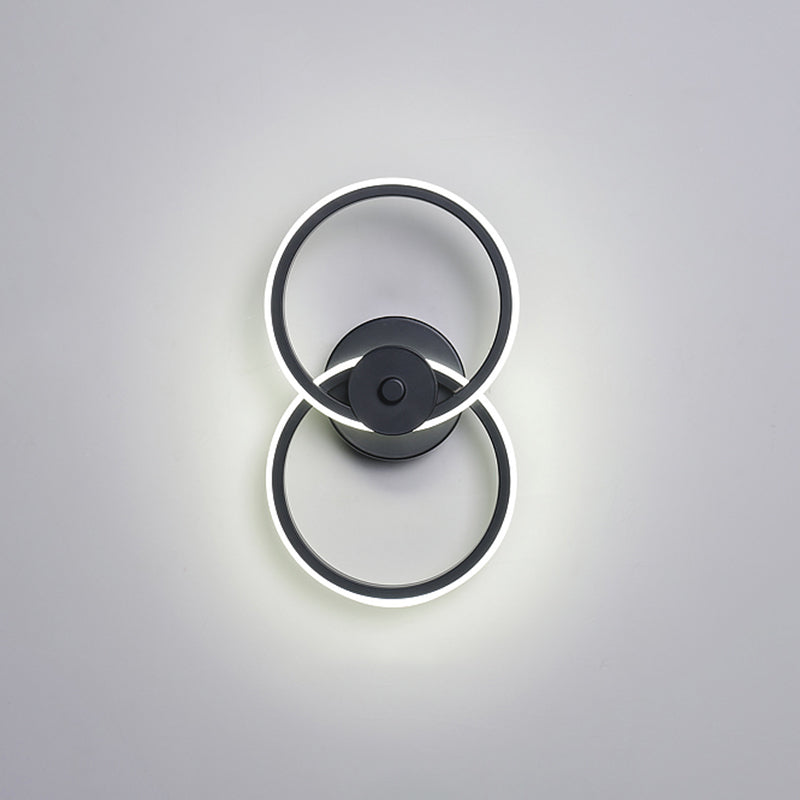 Ring Flush Mount Wall Sconce Minimalist Acrylic Black/White LED Wall Lighting Ideas in Warm/White Light Black White Clearhalo 'Modern wall lights' 'Modern' 'Wall Lamps & Sconces' 'Wall Lights' Lighting' 785943