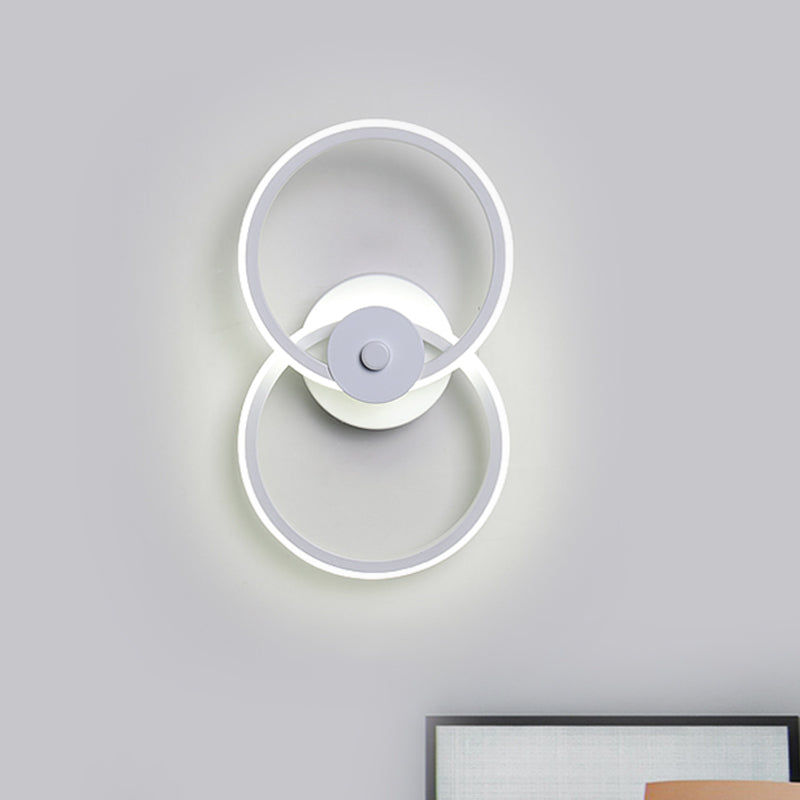 Ring Flush Mount Wall Sconce Minimalist Acrylic Black/White LED Wall Lighting Ideas in Warm/White Light White Warm Clearhalo 'Modern wall lights' 'Modern' 'Wall Lamps & Sconces' 'Wall Lights' Lighting' 785945