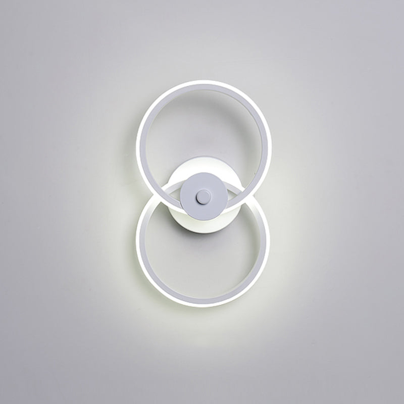 Ring Flush Mount Wall Sconce Minimalist Acrylic Black/White LED Wall Lighting Ideas in Warm/White Light Clearhalo 'Modern wall lights' 'Modern' 'Wall Lamps & Sconces' 'Wall Lights' Lighting' 785948