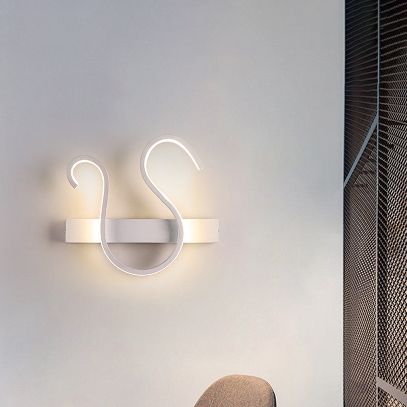 Swirl Wall Light Fixture Minimalism Acrylic Living Room LED Sconce in Warm/White Light White Clearhalo 'Modern wall lights' 'Modern' 'Wall Lamps & Sconces' 'Wall Lights' Lighting' 785949