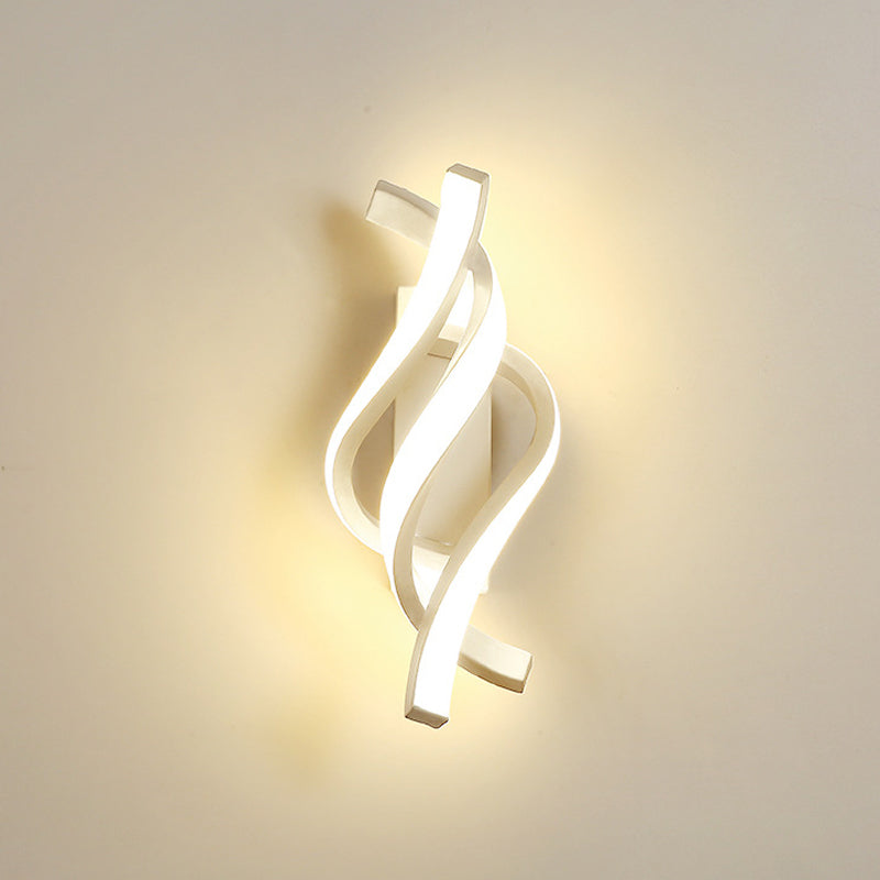Twisted Acrylic Sconce Light Simplicity White LED Wall Mounted Lamp in Warm/White Light Clearhalo 'Modern wall lights' 'Modern' 'Wall Lamps & Sconces' 'Wall Lights' Lighting' 785955