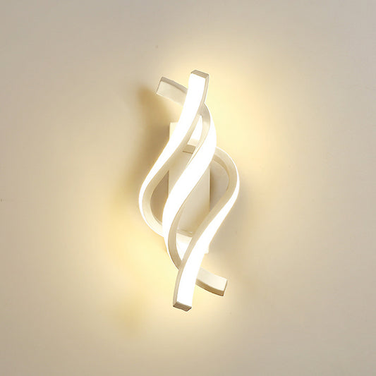 Twisted Acrylic Sconce Light Simplicity White LED Wall Mounted Lamp in Warm/White Light Clearhalo 'Modern wall lights' 'Modern' 'Wall Lamps & Sconces' 'Wall Lights' Lighting' 785955