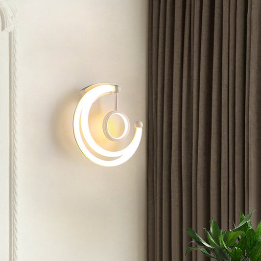 Nordic Style Crescent Wall Light Acrylic Living Room LED Sconce Lighting Fixture in Warm/White Light White Clearhalo 'Modern wall lights' 'Modern' 'Wall Lamps & Sconces' 'Wall Lights' Lighting' 785957