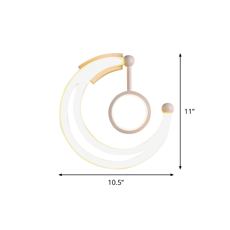 Nordic Style Crescent Wall Light Acrylic Living Room LED Sconce Lighting Fixture in Warm/White Light Clearhalo 'Modern wall lights' 'Modern' 'Wall Lamps & Sconces' 'Wall Lights' Lighting' 785960