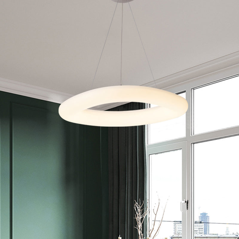 Closed Curve LED Hanging Light Minimalism Acrylic Dining Room Ceiling Pendant in White Clearhalo 'Ceiling Lights' 'Modern Pendants' 'Modern' 'Pendant Lights' 'Pendants' Lighting' 785980