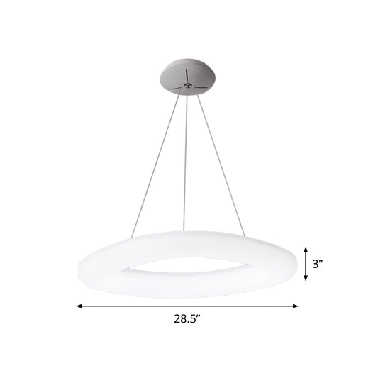 Closed Curve LED Hanging Light Minimalism Acrylic Dining Room Ceiling Pendant in White Clearhalo 'Ceiling Lights' 'Modern Pendants' 'Modern' 'Pendant Lights' 'Pendants' Lighting' 785982