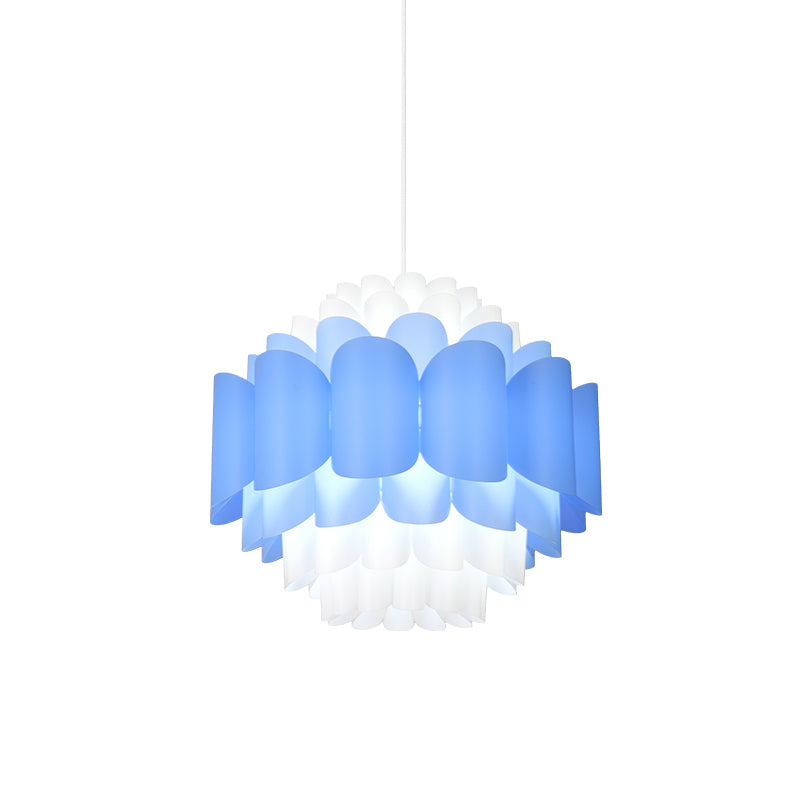 Blue Layered Floral Pendant Lighting Modernist Acrylic LED Hanging Ceiling Light for Restaurant Clearhalo 'Ceiling Lights' 'Modern Pendants' 'Modern' 'Pendant Lights' 'Pendants' Lighting' 786013