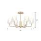 Tapered Shade Chandelier Contemporary Acrylic 6 Lights Dining Table Ceiling Pendant in Gold with Frosted Cone Insert Clearhalo 'Ceiling Lights' 'Chandeliers' 'Modern Chandeliers' 'Modern' Lighting' 786026