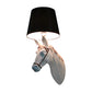 Resin Horse Head Wall Lighting Countryside 1 Head Passage Sconce Light with Conical Lampshade in Black/White Clearhalo 'Wall Lamps & Sconces' 'Wall Lights' Lighting' 786034