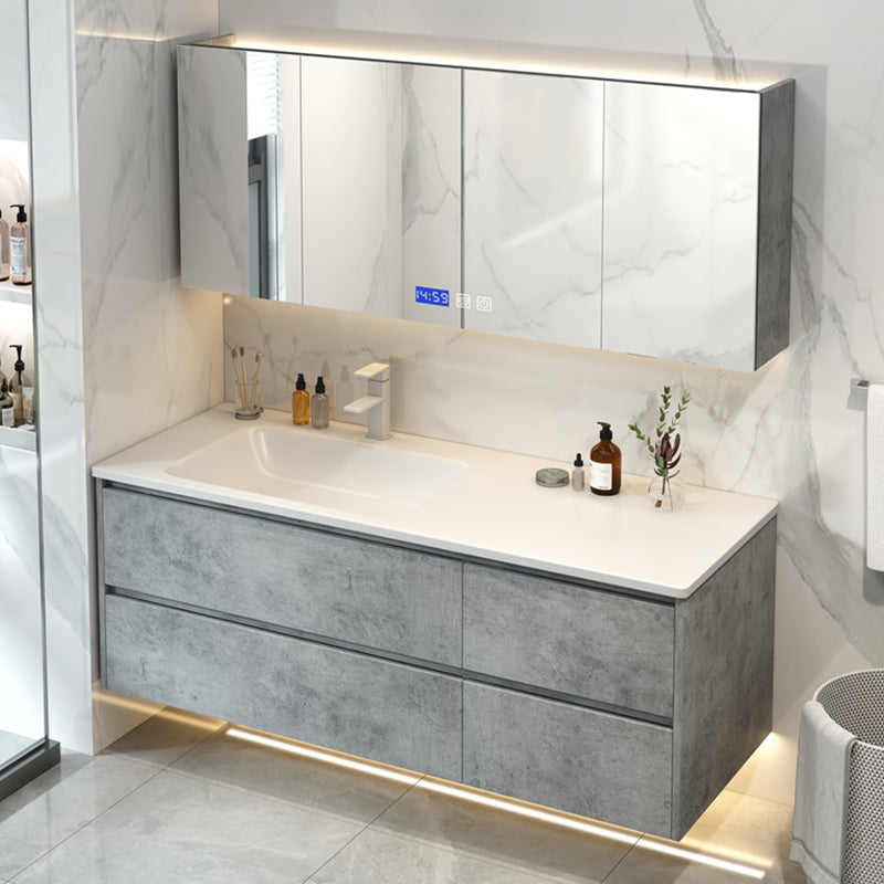 Wall Mount Sink Included Sink Vanity with Mirror Faucet for Bathroom Clearhalo 'Bathroom Remodel & Bathroom Fixtures' 'Bathroom Vanities' 'bathroom_vanities' 'Home Improvement' 'home_improvement' 'home_improvement_bathroom_vanities' 7862594