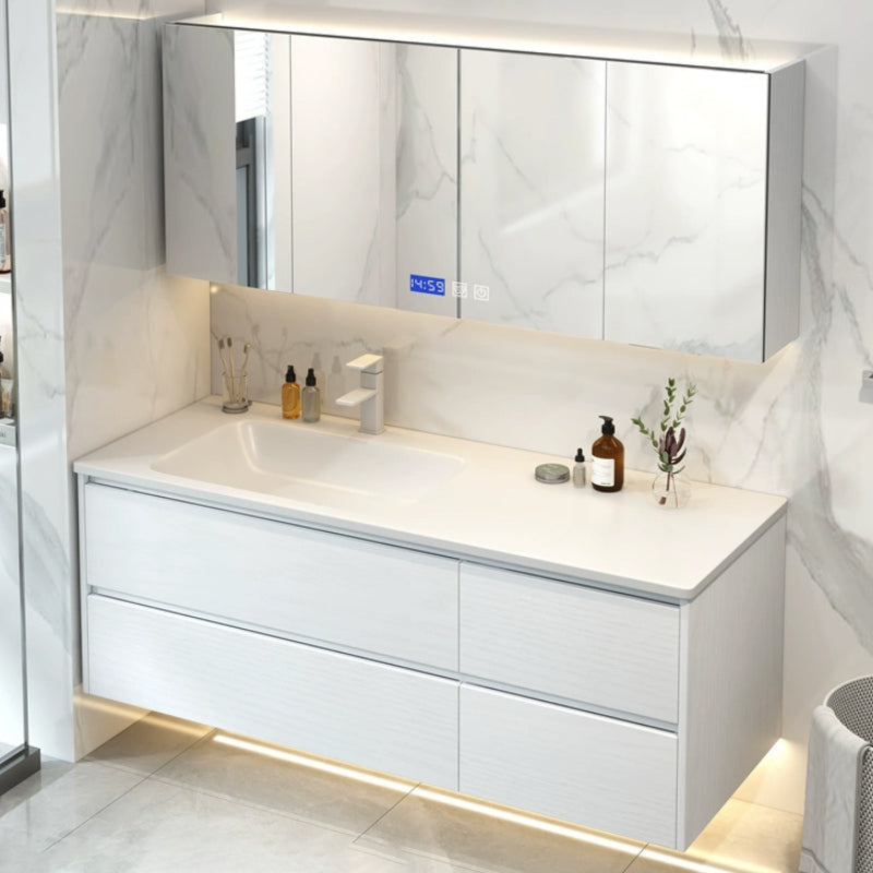 Wall Mount Sink Included Sink Vanity with Mirror Faucet for Bathroom Vanity & Faucet & Smart Medicine Cabinet White Clearhalo 'Bathroom Remodel & Bathroom Fixtures' 'Bathroom Vanities' 'bathroom_vanities' 'Home Improvement' 'home_improvement' 'home_improvement_bathroom_vanities' 7862601