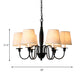 Black 6 Heads Chandelier Lighting Country Fabric Tapered Hanging Pendant Light with Swooping Arm Clearhalo 'Ceiling Lights' 'Chandeliers' Lighting' options 786279