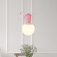 White Glass Modo Hanging Light Kit Macaron 1-Head Grey/Pink Finish Ceiling Pendant Lamp with Bow Deco Clearhalo 'Ceiling Lights' 'Close To Ceiling Lights' 'Glass shade' 'Glass' 'Pendant Lights' 'Pendants' Lighting' 786474