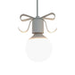 White Glass Modo Hanging Light Kit Macaron 1-Head Grey/Pink Finish Ceiling Pendant Lamp with Bow Deco Clearhalo 'Ceiling Lights' 'Close To Ceiling Lights' 'Glass shade' 'Glass' 'Pendant Lights' 'Pendants' Lighting' 786480