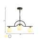 Arched Island Pendant Light Modernism Clear/White Glass 3-Light Black and Brass Hanging Lamp Clearhalo 'Ceiling Lights' 'Close To Ceiling Lights' 'Glass shade' 'Glass' 'Island Lights' Lighting' 786774