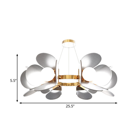 Gold Circle Hanging Chandelier Modernist 6-Light Metal Pendant Lighting with Panel Acrylic Shade Clearhalo 'Ceiling Lights' 'Chandeliers' 'Modern Chandeliers' 'Modern' Lighting' 786798