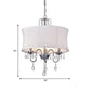 White Round Chandelier Light Contemporary Fabric 3 Heads Living Room Pendant Lamp with Crystal Drop Clearhalo 'Ceiling Lights' 'Chandeliers' 'Modern Chandeliers' 'Modern' Lighting' 786925