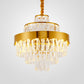 9/12 Lights Clear Crystal Chandelier Lamp Modern Gold Tiered Round Dining Room Pendant Lighting, 16"/19.5" Wide Clearhalo 'Ceiling Lights' 'Chandeliers' 'Close To Ceiling Lights' 'Glass shade' 'Glass' 'Modern Chandeliers' 'Modern' Lighting' 786945