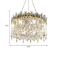 8 Bulbs Round Chandelier Lamp Simple Style Gold Faceted Crystal Drop Pendant for Bedroom Clearhalo 'Ceiling Lights' 'Chandeliers' 'Modern Chandeliers' 'Modern' Lighting' 786997