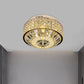 Modern Round Ceiling Mount 12"/16" Wide LED Faceted Crystal Flush Light Fixture in Gold for Bedroom Clearhalo 'Ceiling Lights' 'Close To Ceiling Lights' 'Close to ceiling' 'Flush mount' Lighting' 787051