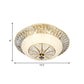 White Bowl Shade Ceiling Mounted Light Contemporary Crystal 16"/19.5" Wide LED Bedroom Flush Mount Lamp Clearhalo 'Ceiling Lights' 'Close To Ceiling Lights' 'Close to ceiling' 'Flush mount' Lighting' 787096