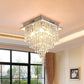 Tiered Square Living Room Flushmount Modernist Faceted Crystal LED Chrome Close to Ceiling Light Clearhalo 'Ceiling Lights' 'Close To Ceiling Lights' 'Close to ceiling' 'Flush mount' Lighting' 787134