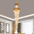 Spiral Crystal Prism Chandelier Contemporary 14 Lights Banquet Hall Ceiling Pendant Lamp in Black/Brass Brass Clearhalo 'Ceiling Lights' 'Chandeliers' 'Modern Chandeliers' 'Modern' Lighting' 787279