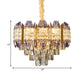Conical Parlor Ceiling Chandelier Modern Stylish Prismatic Crystal 9-Light Gold Hanging Lamp Kit Clearhalo 'Ceiling Lights' 'Chandeliers' 'Modern Chandeliers' 'Modern' Lighting' 787315