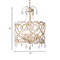 Silver 4 Lights Chandelier Antique Crystal Beaded Drum Hanging Lamp with Swirl Pattern Clearhalo 'Ceiling Lights' 'Chandeliers' Lighting' options 787343