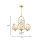 3-Bulb Crystal Chandelier Light Fixture Retro Gold Petals Dining Table Hanging Pendant Clearhalo 'Ceiling Lights' 'Chandeliers' Lighting' options 787363